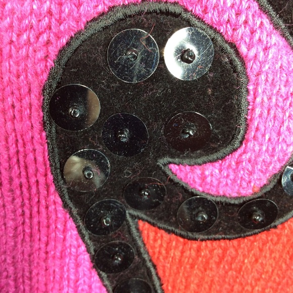 Whittall & Shon Autre Marque whittall & shon Knot Sweater Black Pink Red NWT 80s - Picture 7 of 13